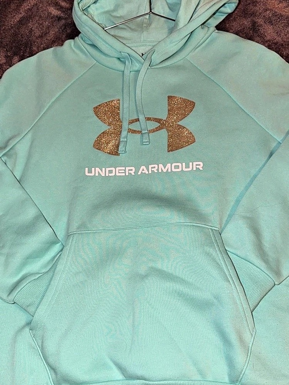 Under Armour Fleece Glitter Logo Hoodie teal